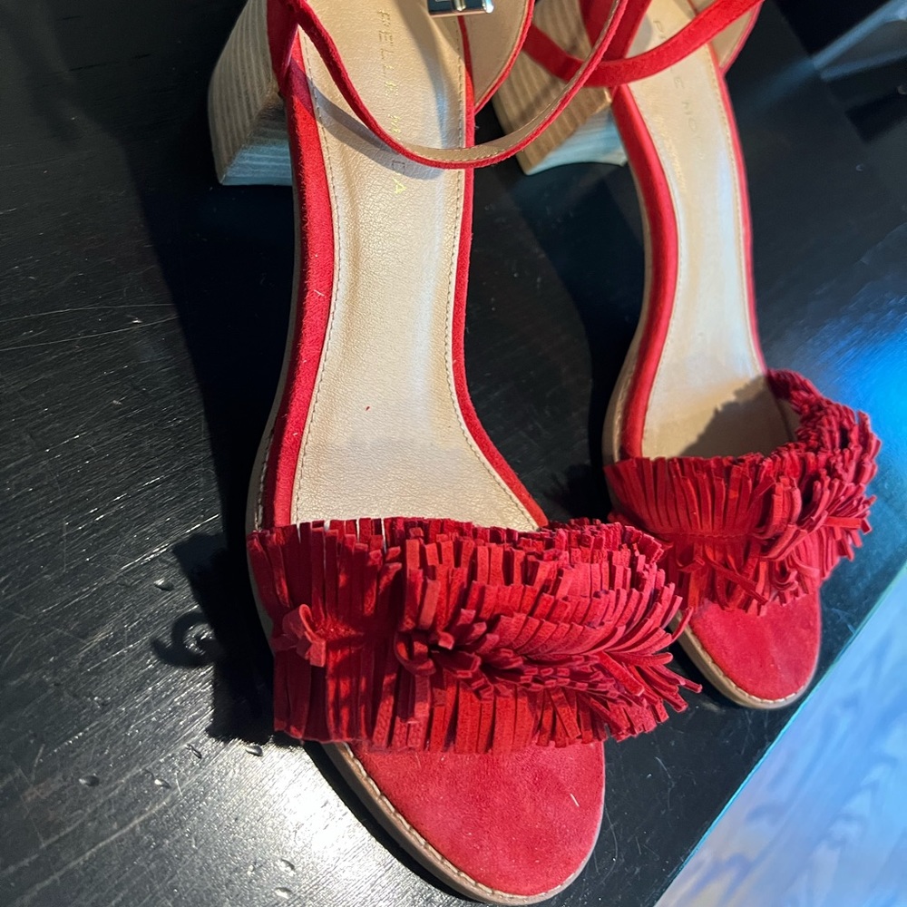 Lipstick Red Suede Pelle Moda Sandals Size 8M. Great condition. Only worn twice.
